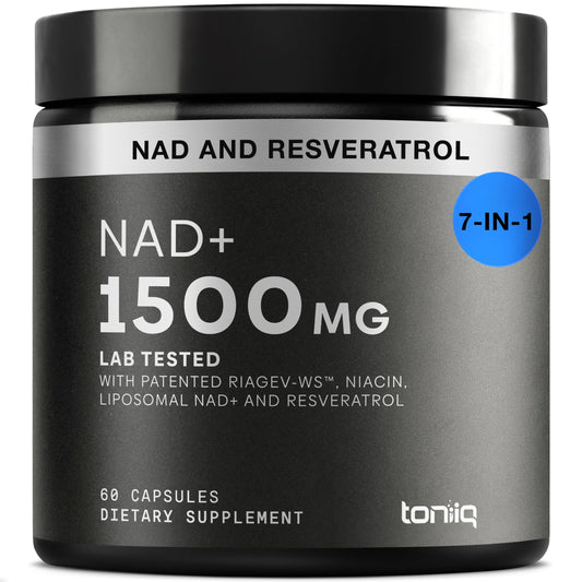 Toniiq frasco frontal mostrando etiqueta clara y concentración 1500 mg