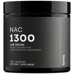 Toniiq envase frontal NAC 1300mg, alta concentración y claridad