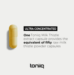 Toniiq Milk Thistle prueba de laboratorio independiente que valida pureza.