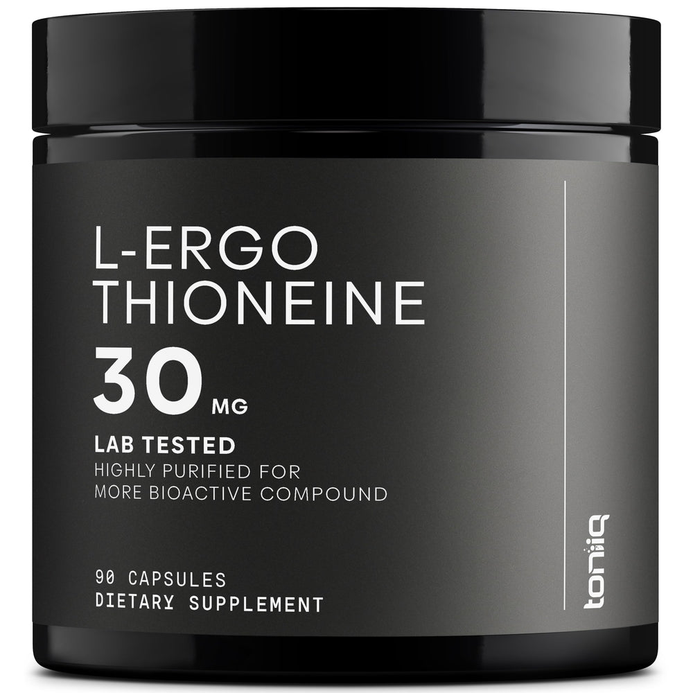 Toniiq frasco frontal mostrando MitoPrime y 90 cápsulas, confianza en pureza