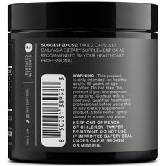 Toniiq NMNH: etiqueta de ingredientes con Resveratrol y Quercetina.