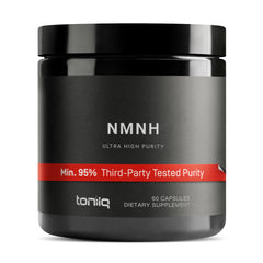 Toniiq NMNH frasco frontal mostrando diseño y marca, transmite confianza