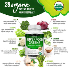 Toplux etiqueta con lista de ingredientes orgánicos y datos claros