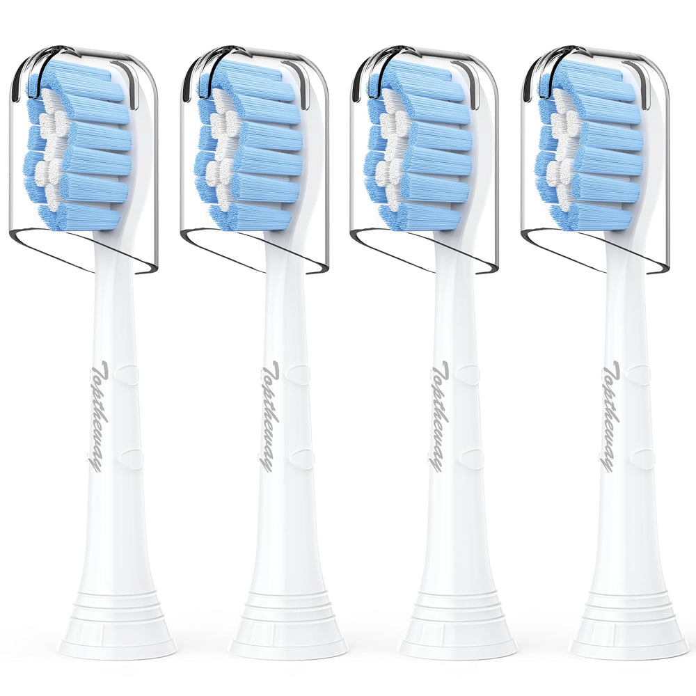 Toptheway frente del pack mostrando cuatro cabezales y marca beneficiando la higiene