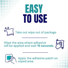 Torbot parche adherido tras aplicar toallita, sujeción prolongada