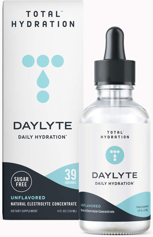 Daylyte de Total Hydration, gotas de electrolitos sin sabor en botella para hidratación