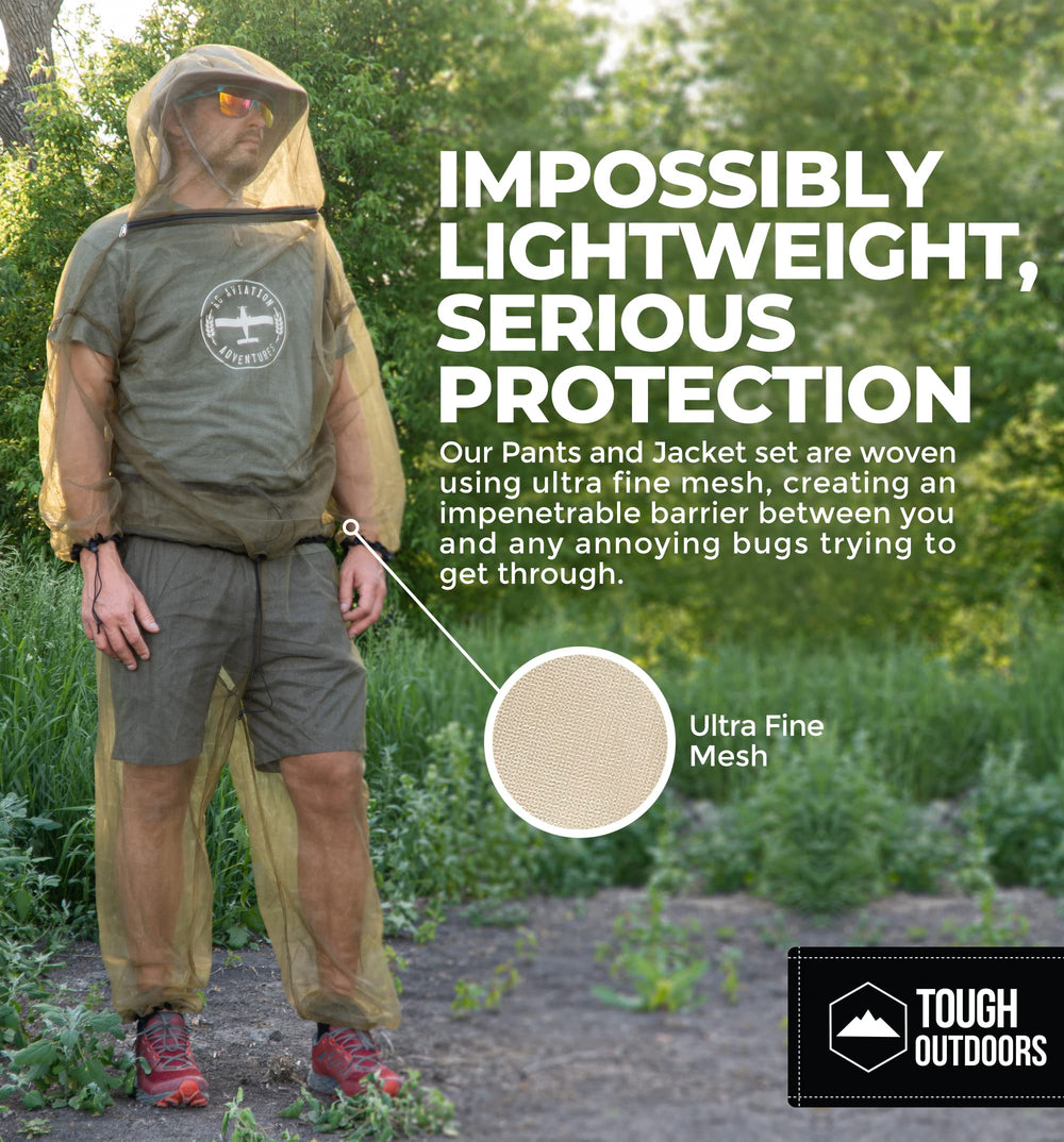 Tough Outdoors primer plano de la malla no-see-um que bloquea insectos y mejora la transpiración