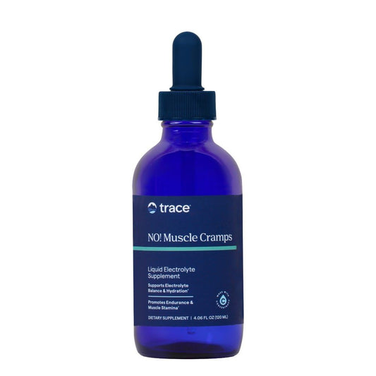 Trace Minerals frasco frontal mostrando etiqueta y tamaño práctico