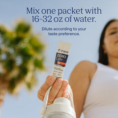 Trace Minerals sobre junto a botella de agua ideal para llevar al viaje