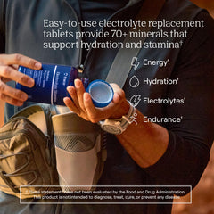 Trace Minerals tabletas efervescentes disolviéndose, hidratación rápida visible