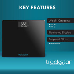 Trackstar comparación de tamaño junto a regla para mostrar plataforma amplia