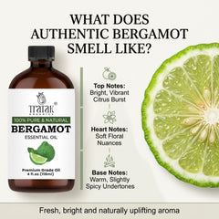 TRATAK ORGANICS etiqueta legible mostrando origen de bergamota y formulación natural