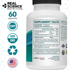 Real Science Nutrition tremanol ingredientes passionflower y skullcap mostrando origen natural