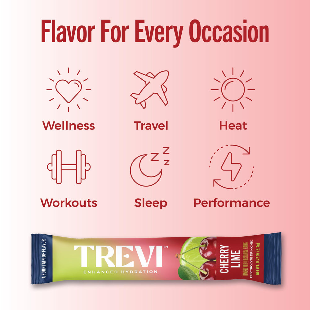 TREVI etiqueta nutricional cerca destacando ingredientes y electrolitos