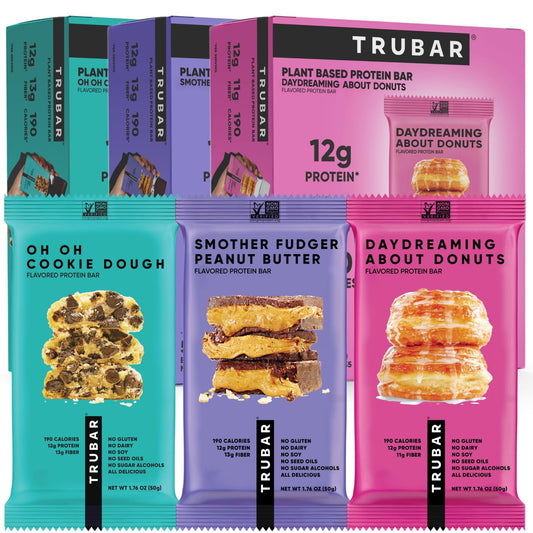 TRUBAR pack frontal mostrando los tres sabores y atractivo visual