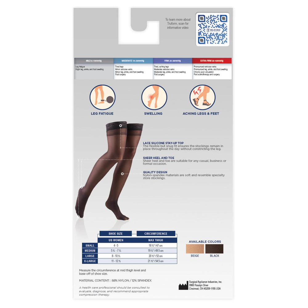 Truform medias en uso por mujer mostrando soporte ligero y apariencia natural