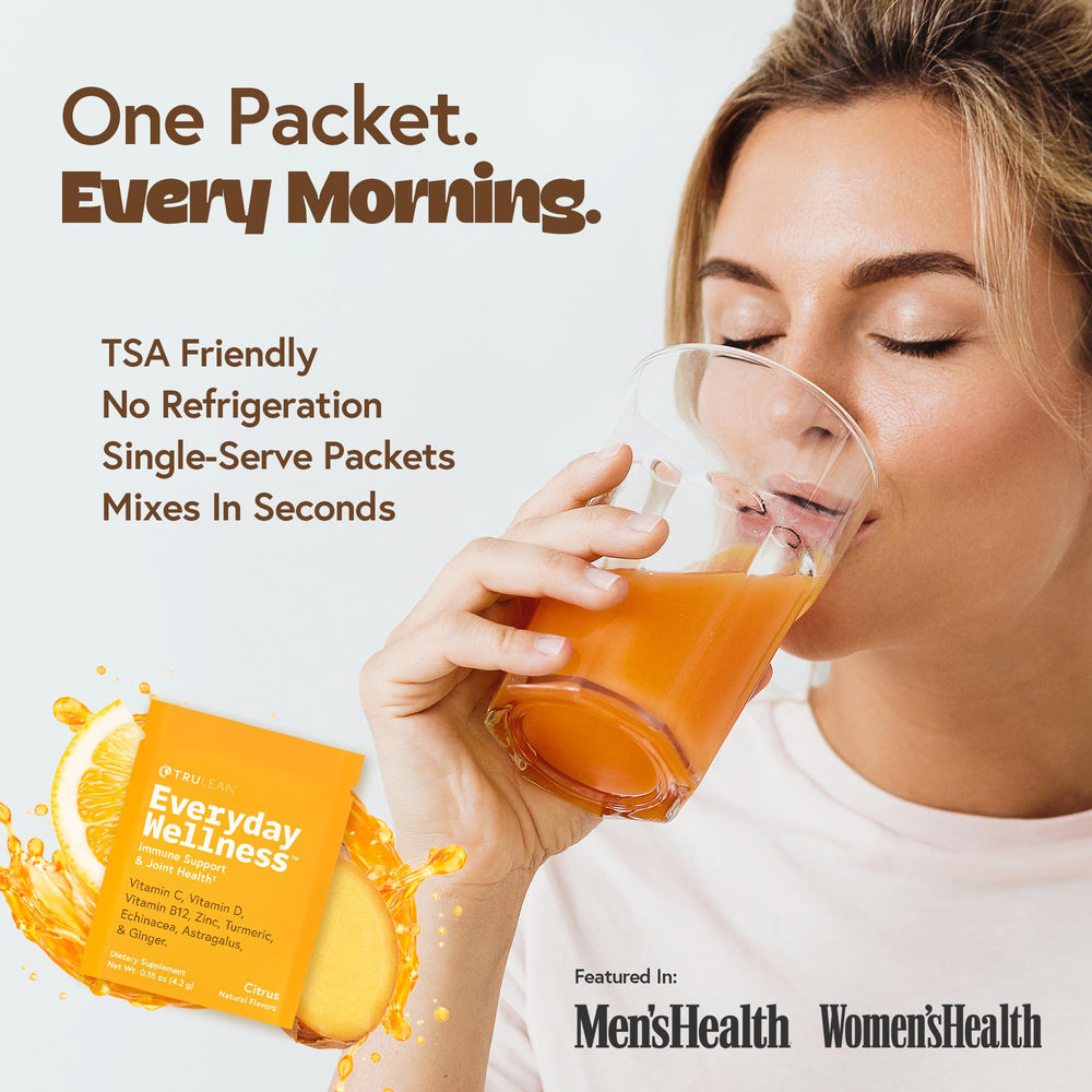 TRULEAN mezcla en vaso lista para beber, hidratación y sabor cítrico