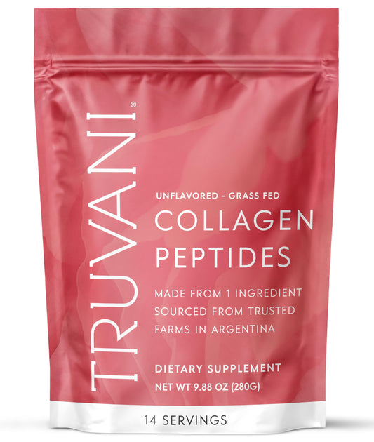 Truvani Colágeno Hidrolizado sin sabor en envase de 14 porciones para empezar la rutina.