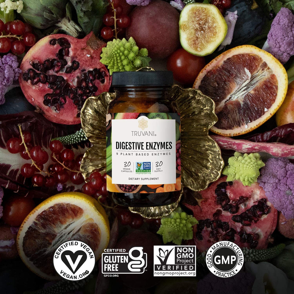 Tabla de ingredientes de Truvani enzimas digestivas.