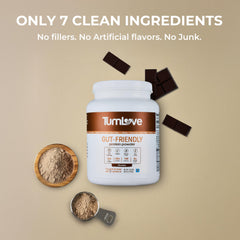 TumLove batido de chocolate servido en vaso, nutritivo y no hinchante