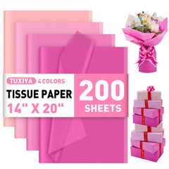 TUXIYA paquete frontal con 200 hojas rosa, buena presentación