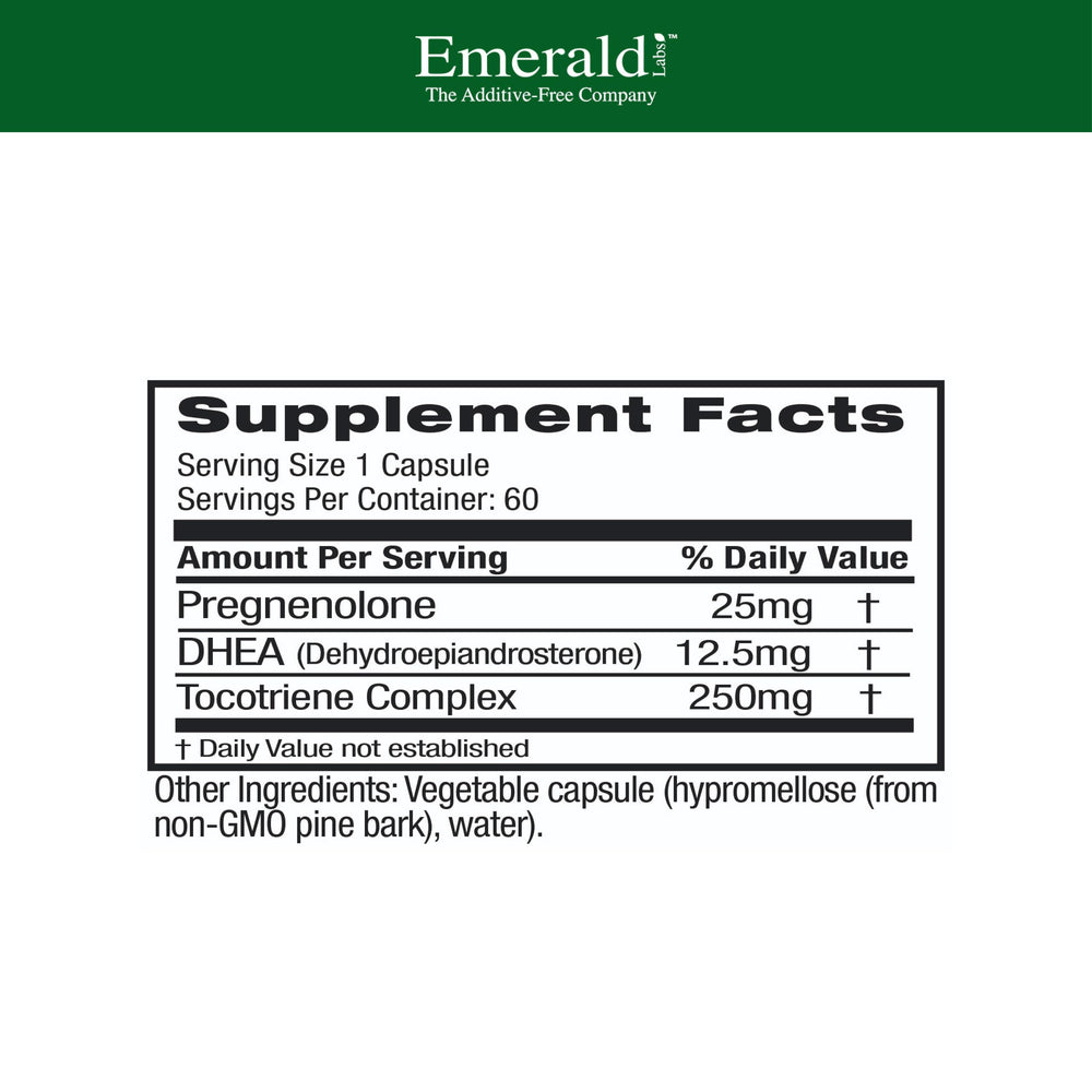 Ultra Botanicals Emerald Labs DHEA capsules for daily hormonal balance