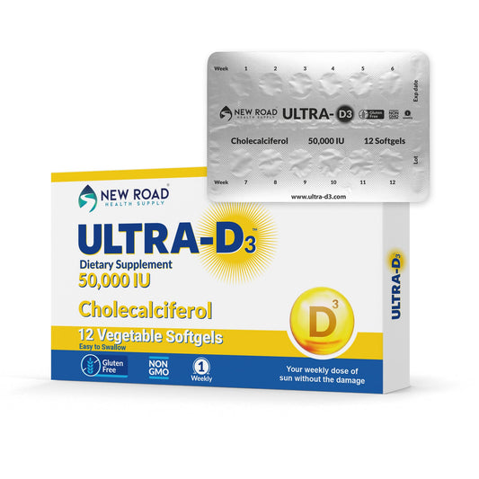 ULTRA-D3 frontal del blíster mostrando envase compacto y conveniencia