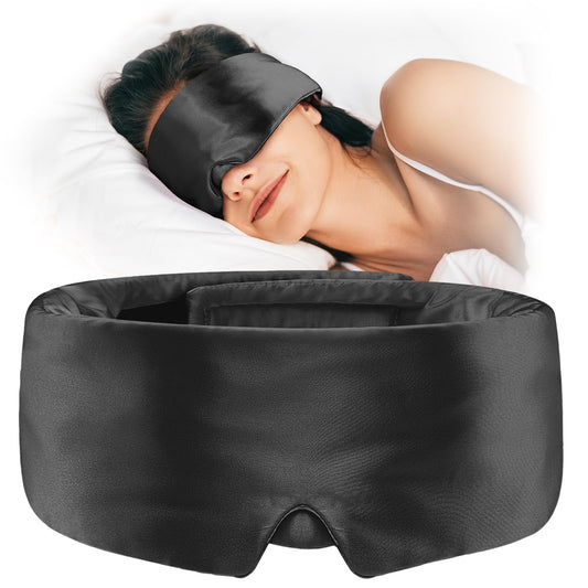 Umisleep antifaz frontal mostrando corte ergonómico y bloqueo de luz