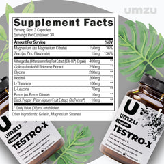 UMZU Testro-X cápsula en mano ilustrando dosis diaria conveniente