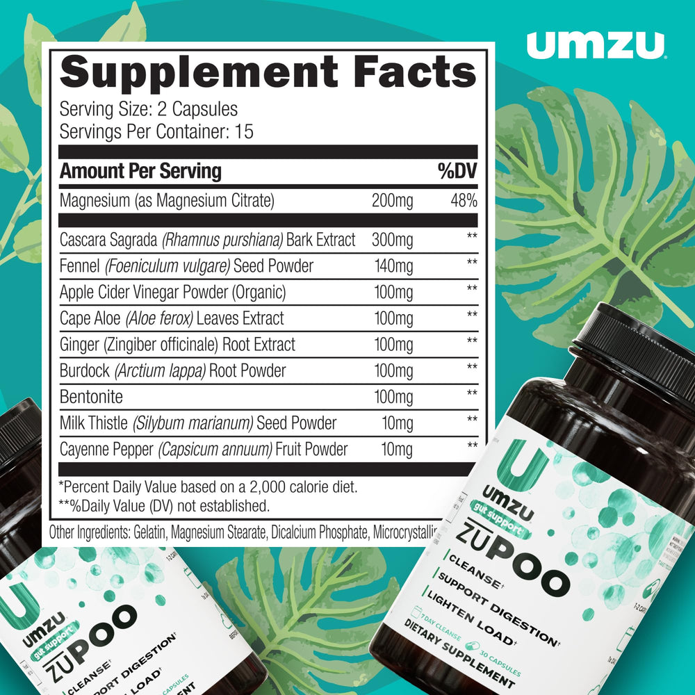 UMZU etiqueta con lista de ingredientes clara para transparencia y confianza