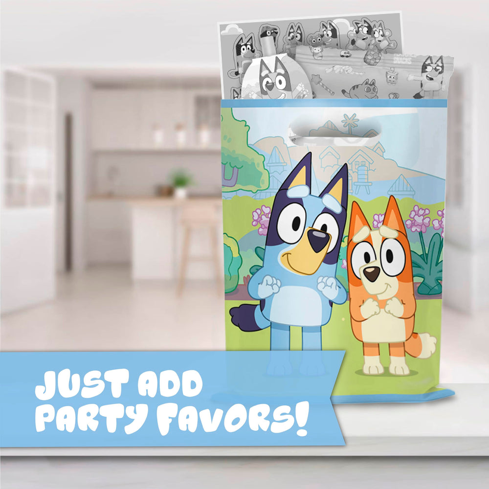 Unique Bluey ambientación de fiesta ilustrando cómo coordinan con decoración