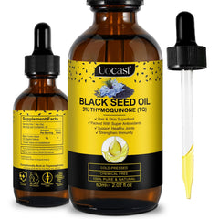 Uocasi aceite de semilla negra botella frontal muestra pureza