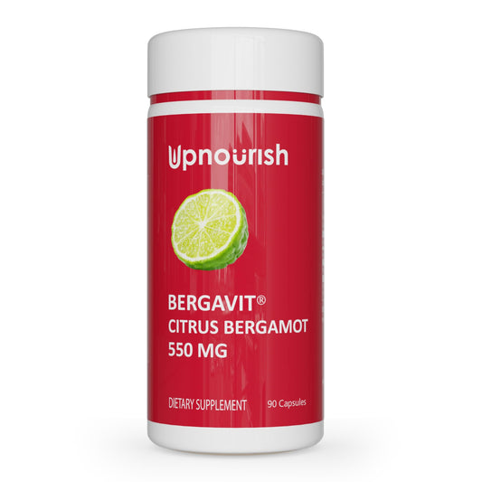 UpNourish Bergavit cápsulas con extracto de bergamota italiano para apoyo potencial de lípidos
