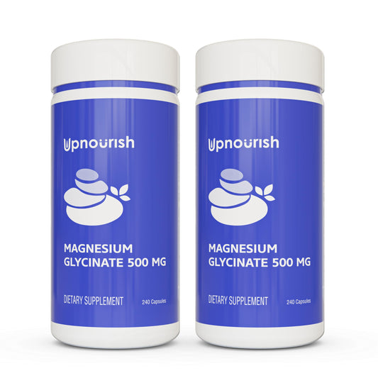 UpNourish Magnesio Glicinato 500mg cápsulas: alta absorción para uso diario