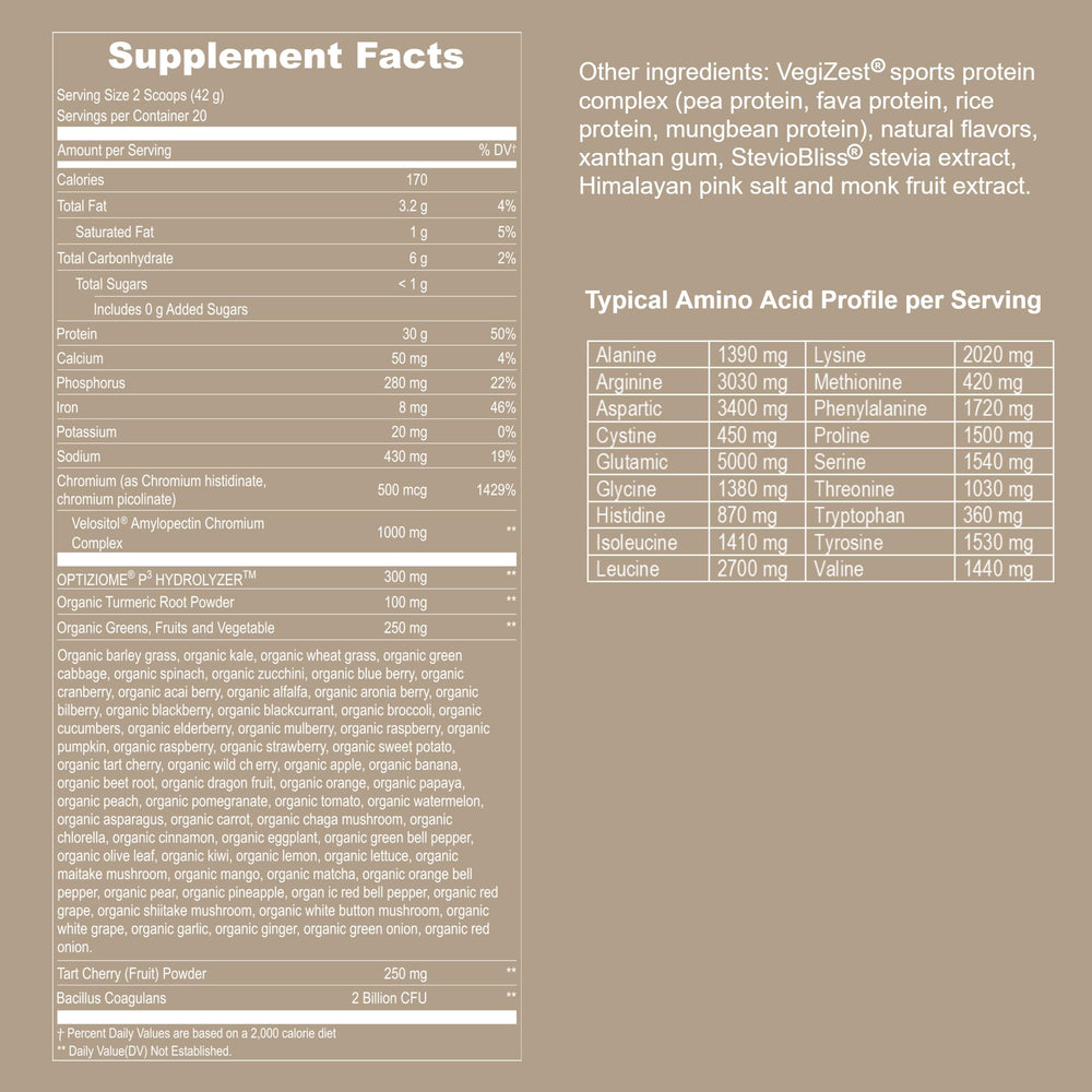 Envase de 20 porciones, ideal para planificación de entrenamientos.