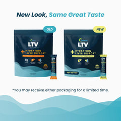 UpWellness LTV en mesa con fruta cítrica, sabor agradable y consumo diario