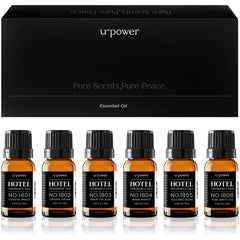 URPOWER vista frontal del set mostrando seis botellas, aporta lujo inmediato