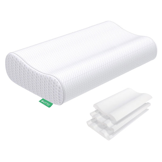 UTTU almohada frontal mostrando contorno y forma, mejora el soporte