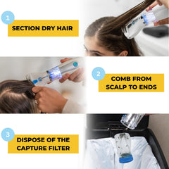 V-COMB A1 comparación de tamaño con manos para ver escala y manejo cómodo