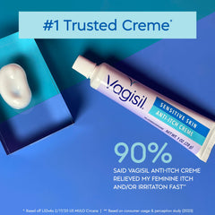 Vagisil etiqueta con ingredientes resaltando avena y aloe calmantes
