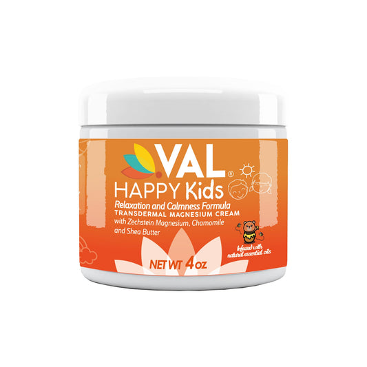 VAL Crema de Magnesio para Niños, absorción rápida para relajación suave.