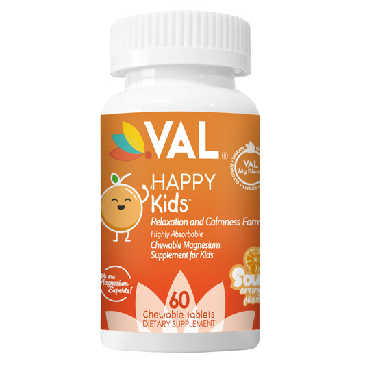 VAL Kids Magnesium tableta con forma de estrella, sabor naranja, apoyo a la concentración