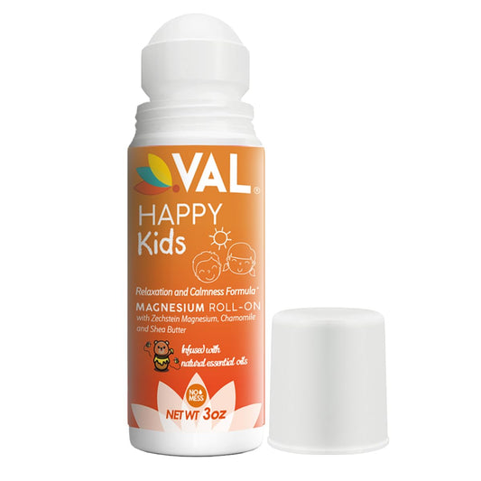 VAL Magnesium Roll-On para niños: aplicación en pies para favorecer la relajación nocturna.