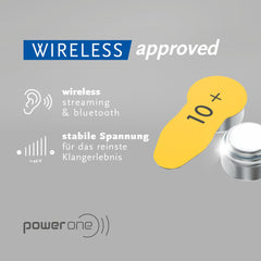 VARTA Power one comparación de tamaño con moneda, referencia de escala