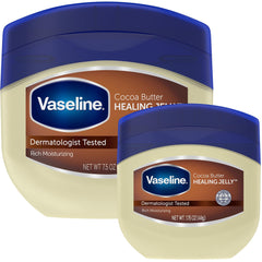 Vaseline frasco frontal mostrando tamaño y marca, hidratación visible