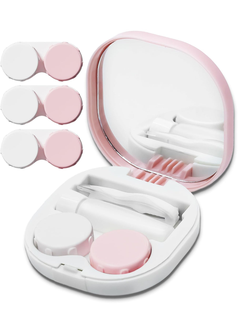 Vastsoon estuche frontal rosado mostrando cierre hermético, práctico para viajar