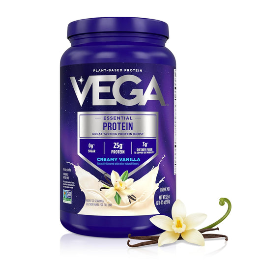 Vega tarro frontal Vainilla Crema mostrando la marca y tamaño grande