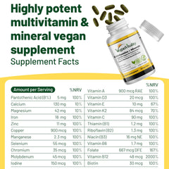 Vegan Vitality etiqueta nutrional visible, confianza en información clara