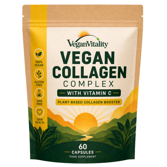 Vegan Vitality frente del envase mostrando presentación y beneficios visibles