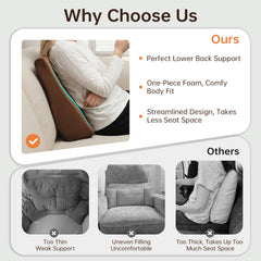 Vekkia almohada lumbar colocada en sillón ofreciendo mejor postura y confort
